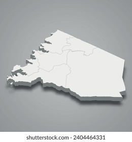 3d isometric map of Mara is a region of Tanzania, vector illustration