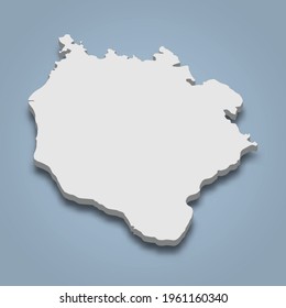 Mapa isométrico 3d de Marinduque es una isla en Filipinas, ilustración vectorial aislada