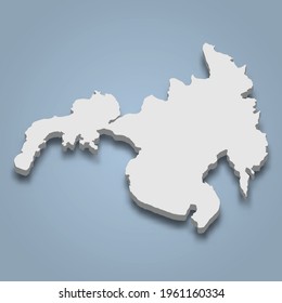 3d isometric map of Mindanao is an island in Philippines, isolated vector illustration