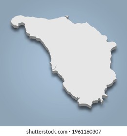 3d isometric map of Mindoro is an island in Philippines, isolated vector illustration