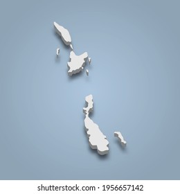 3d isometric map of Molle Islands is an island in Australia, isolaated vector illustration