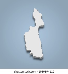 3d isometric map of Nam Du is an island in Vietnam, isolated vector illustration