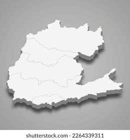 3d isometric map of Napo is a province of Ecuador isolated with shadow 