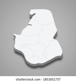3d isometric map of Nevsehir is a province of Turkey, vector illustration