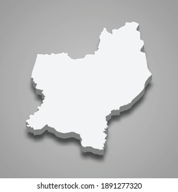 3d isometric map of Northern District is a region of Israel, vector illustration