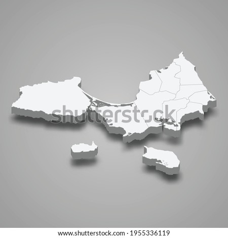 3d isometric map of Nueva Esparta is a state of Venezuela, vector illustration