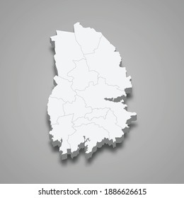 3d isometric map of Orebro is a county of Sweden, vector illustration