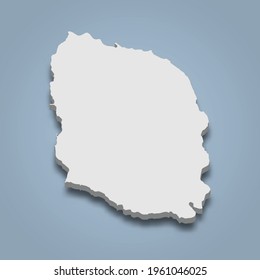 3d isometric map of Oshima is an island in Japan, isolated vector illustration
