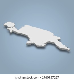 3d isometric map of Papua is an island in Indonesia, isolated vector illustration