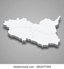 3d isometrische Karte von Pardubice ist eine Region der Tschechischen Republik, Vektorgrafik