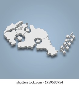 3d isometric map of The Pearl-Qatar is an artificial island in ,Qatar isolated vector illustration