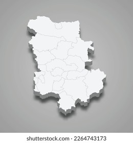 3d isometric map of Plovdiv is a province of Bulgaria isolated with shadow 