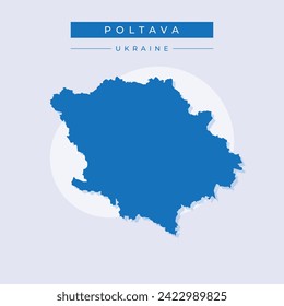 Mapa isométrico 3d del óblast de Poltava es una región de Ucrania, ilustración vectorial
