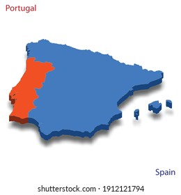 Portugal map and flag. Modern simple line cartoon design. 2650161 Vector  Art at Vecteezy