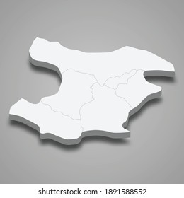 3d isometrische Karte von Qazvin ist eine Provinz Iran, Vektorgrafik