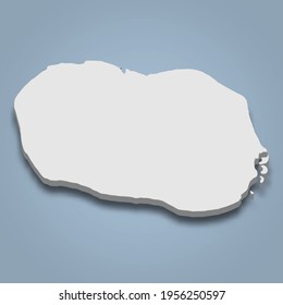 3d isometric map of Rarotonga is an island in Cook Islands, isolaated vector illustration