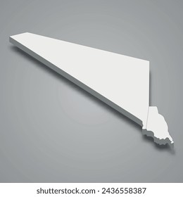 3d isometric map of  is a region of Algeria, vector illustration
