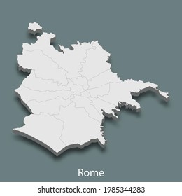 3d mapa isométrico de Roma es una ciudad de Italia , ilustración vectorial