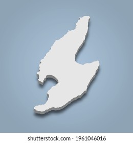3d isometric map of Sado is an island in Japan, isolated vector illustration