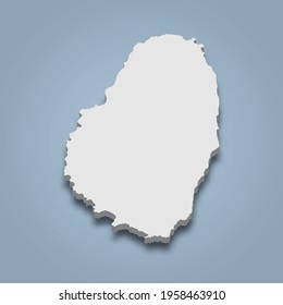 3d isometric map of Saint Vincent is an island in Caribbean, isolated vector illustration