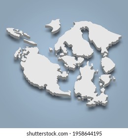 3d isometric map of San Juan Islands is an archipelago in Washington State, isolated vector illustration