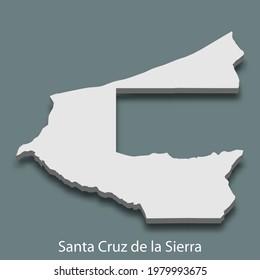 3d isometric map of Santa Cruz de la Sierra is a city of Bolivia, vector illustration