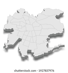 3d isometric map of Santiago City is a Capital of Chile, vector illustration