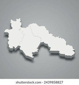 3d isometric map of Savanes is autonomous districts of Ivory Coast, vector illustration