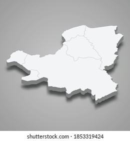 3d isometric map of Schwyz is a canton of Switzerland, vector illustration