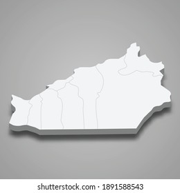 3d isometric map of Semnan is a province of Iran, vector illustration