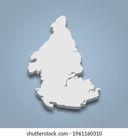 3d isometric map of Siargao is an island in Philippines, isolated vector illustration