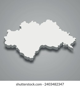 Mapa isométrico 3d de Sisak-Moslavina es un condado de Croacia, ilustración vectorial