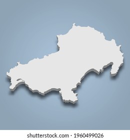 3d isometric map of Skiathos is an island in Greece, isolated vector illustration