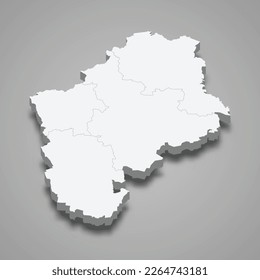 3d isometric map of Sliven is a province of Bulgaria isolated with shadow 