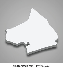 3d isometric map of Soc Trang Province of Vietnam, vector illustration