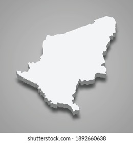 3d isometric map of Somogy is a county of Hungary, vector illustration