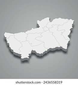 3d isometric map of Souk Ahras is a region of Algeria, vector illustration
