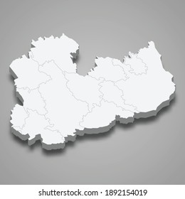 3d isometric map of Southern Savonia is a region of Finland, vector illustration