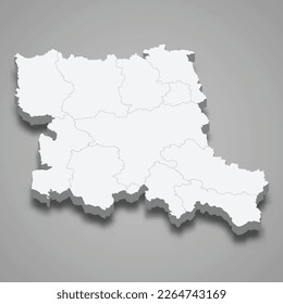 3d isometric map of Stara Zagora is a province of Bulgaria isolated with shadow 