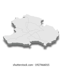 3d isometrische Karte von Tiflis Stadt ist eine Hauptstadt von Georgien, Vektorgrafik