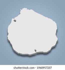 3d isometric map of Ternate is an island in Indonesia, isolated vector illustration