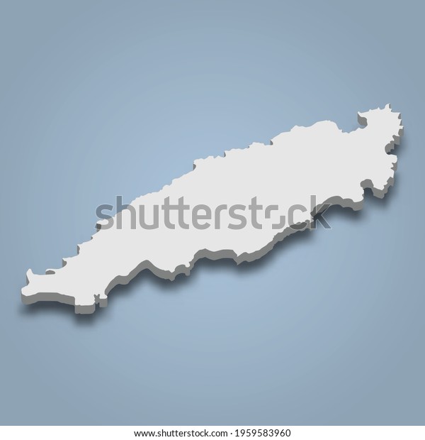 3d Isometric Map Tobago Island Trinidad Stock Vector Royalty Free 1959583960 6098