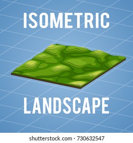 3d isometric map with transitions of vertices. Colorful flat landscape. Travel, tourism, navigation and business background. Vector illustration of the topography