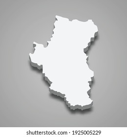 3d isometric map of Tuyen Quang Province of Vietnam, vector illustration