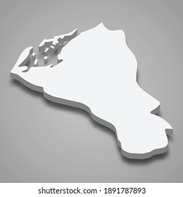 3d isometric map of Umm Al Quwain is a Emirate of United Arab Emirates, vector illustration