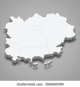 Mapa isométrico 3d de Var es un departamento en Francia, ilustración vectorial