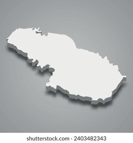 3d isometric map of Virovitica-Podravina is a county of Croatia, vector illustration