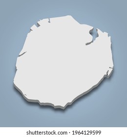 3d isometric map of Xiamen is an island in China, isolated vector illustration