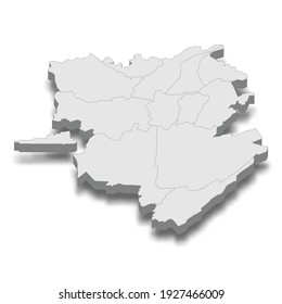 3d isometric map of Yeravan City is a Capital of Armenia, vector illustration
