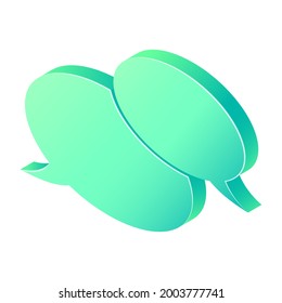 3D Isometric message dialog chat symbol. Business online chatting concept. vector art illustration.